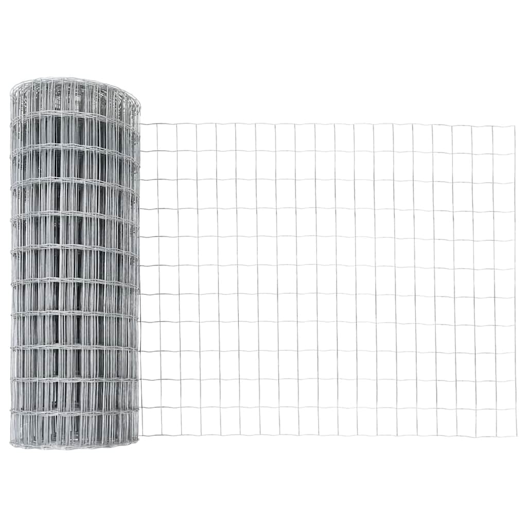 Zaun mit Pfosten Silber 0,8 x 25 m Stahl