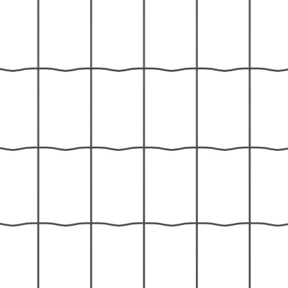 Zaun mit Pfosten Grau 0,6 x 10 m Stahl und PVC