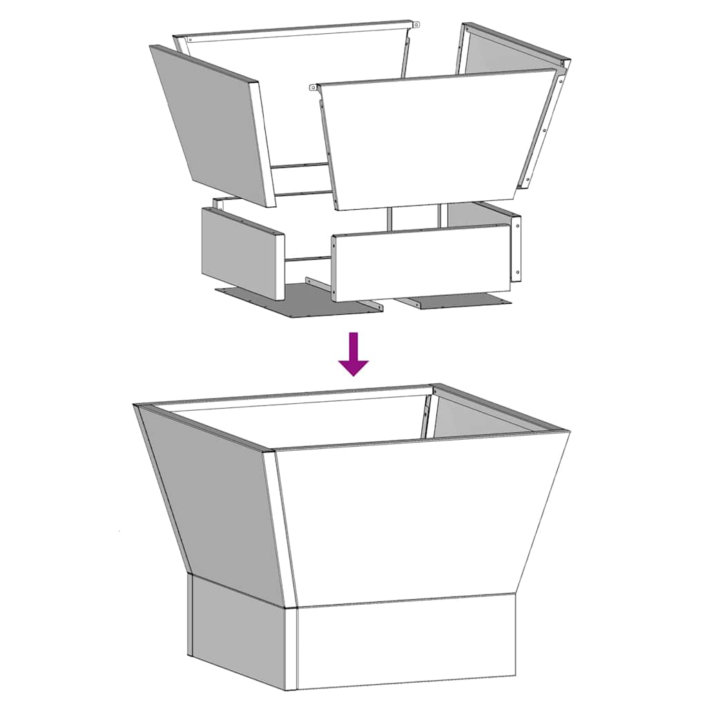 Feuerstelle Schwarz 40 x 40 x 35 cm Stahl