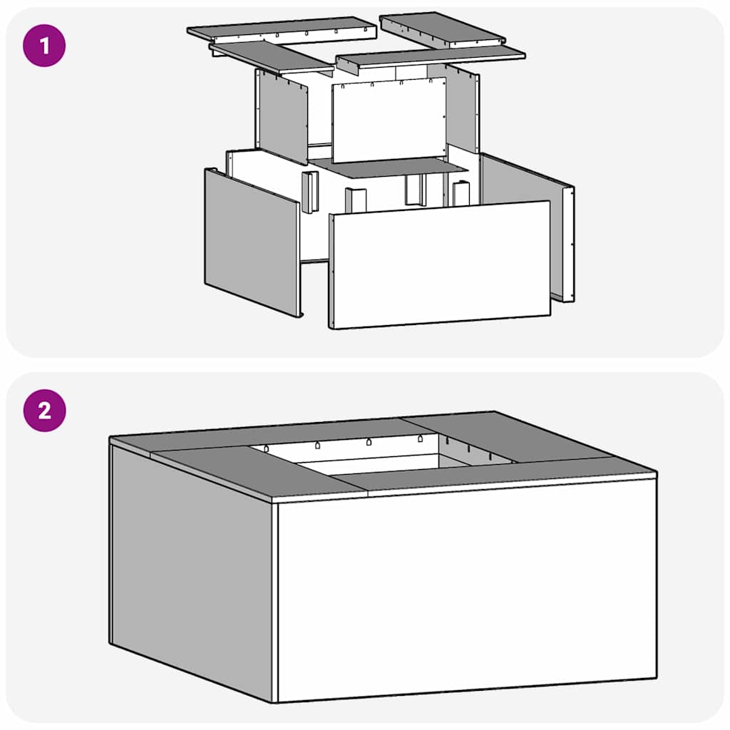 Feuerstelle Schwarz 60 x 60 x 30 cm Stahl