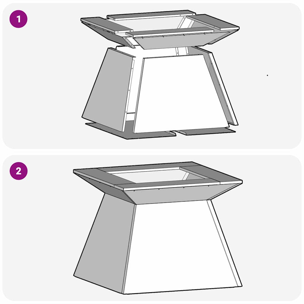 Feuerstelle Schwarz 48 x 48 x 40 cm Stahl