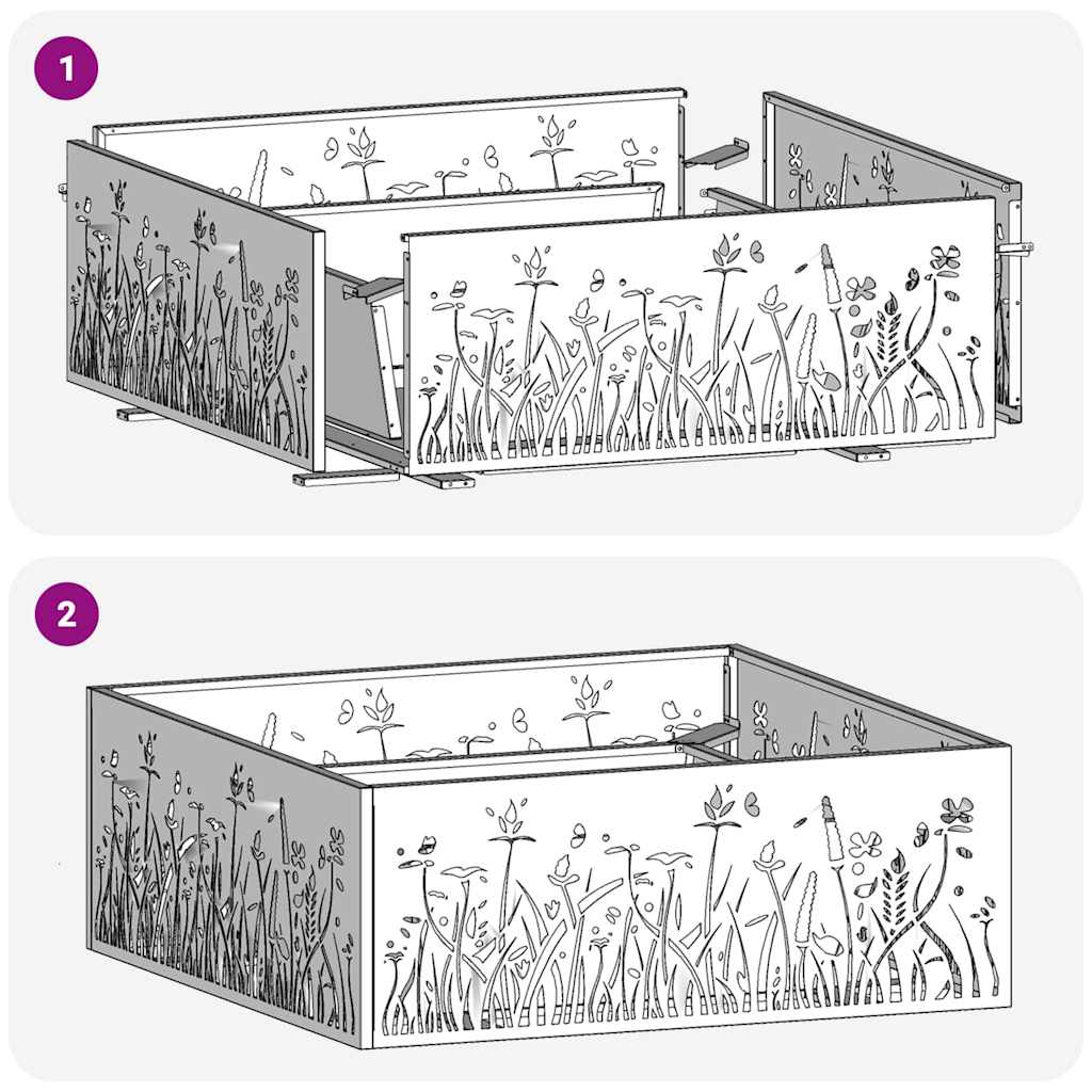 Feuerstelle Schwarz 80 x 80 x 30 cm Stahl