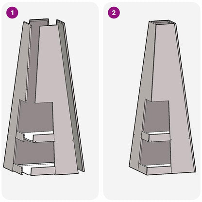 Feuerstelle Braun 35 x 35 x 100 cm Wetterstahl