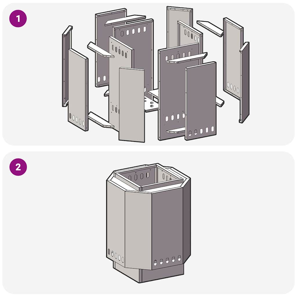 Rauchfreier Feuerkorb Schwarz 38 x 38 x 51 cm Stahl