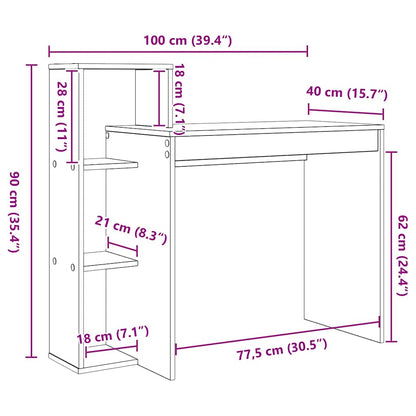 Schreibtisch Graues Sonoma 100 x 40 x 90 cm Holzwerkstoff