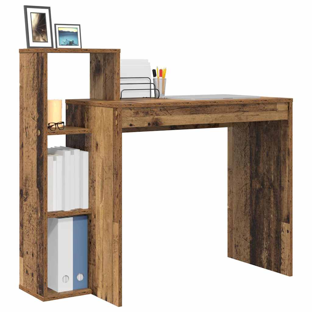 Schreibtisch mit Regal Altholz 100 x 40 x 90 cm Holzwerkstoff