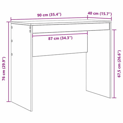 Schreibtisch Geräucherte Eiche 90 x 40 x 76 cm