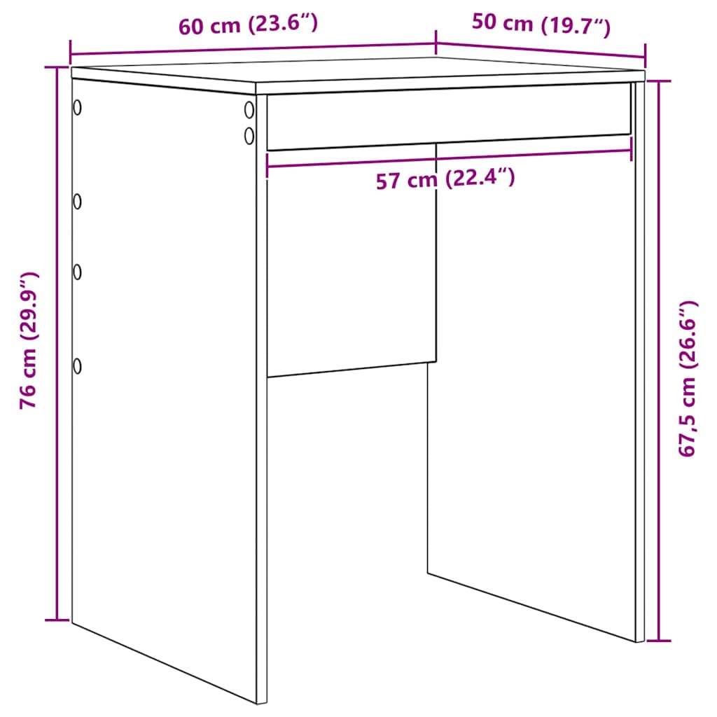 Schreibtisch Sonoma-Eiche 60 x 50 x 76 cm