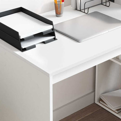 Schreibtisch mit Regal Weiß 108 x 55 x 103.5 cm Holzwerkstoff