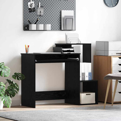 Schreibtisch mit Regal Schwarz Eichen-Optik 106 x 41 x 88.5 cm