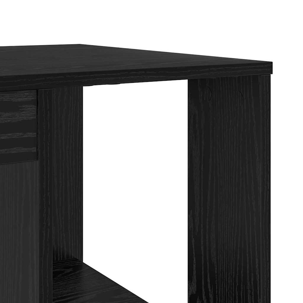 Schreibtisch mit Regal Schwarz Eichen-Optik 130 x 50,5 x 75 cm