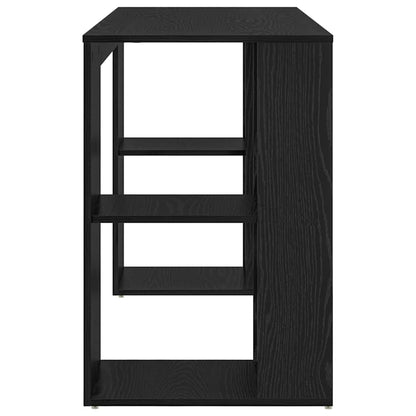 Schreibtisch mit Regal Schwarz Eichen-Optik 130 x 50,5 x 75 cm