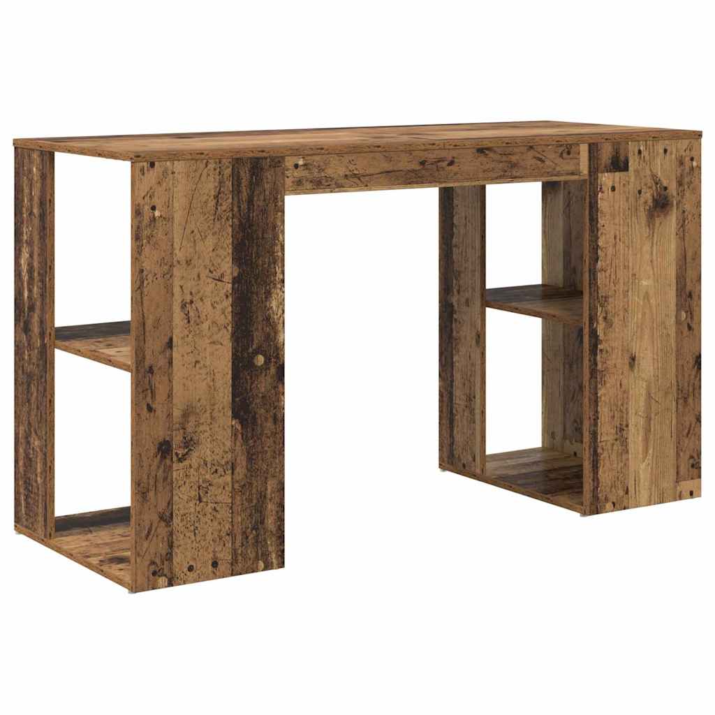 Schreibtisch mit Regal Altholz 130 x 50,5 x 75 cm Holzwerkstoff