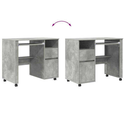 Tisch mit Rädern Beton Grau 91 x 50 x 77 cm Holzwerkstoff