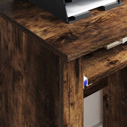 Tisch mit Rädern mit Regal Geräucherte Eiche 91 x 50 x 77 cm