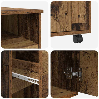 Tisch mit Rädern Mit Rad Altholz 91 x 50 x 77 cm Holzwerkstoff