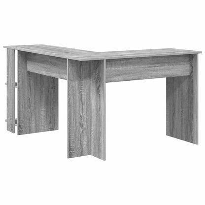 Eck-Schreibtisch mit Regal Graues Sonoma 140 x 113,5 x 75 cm