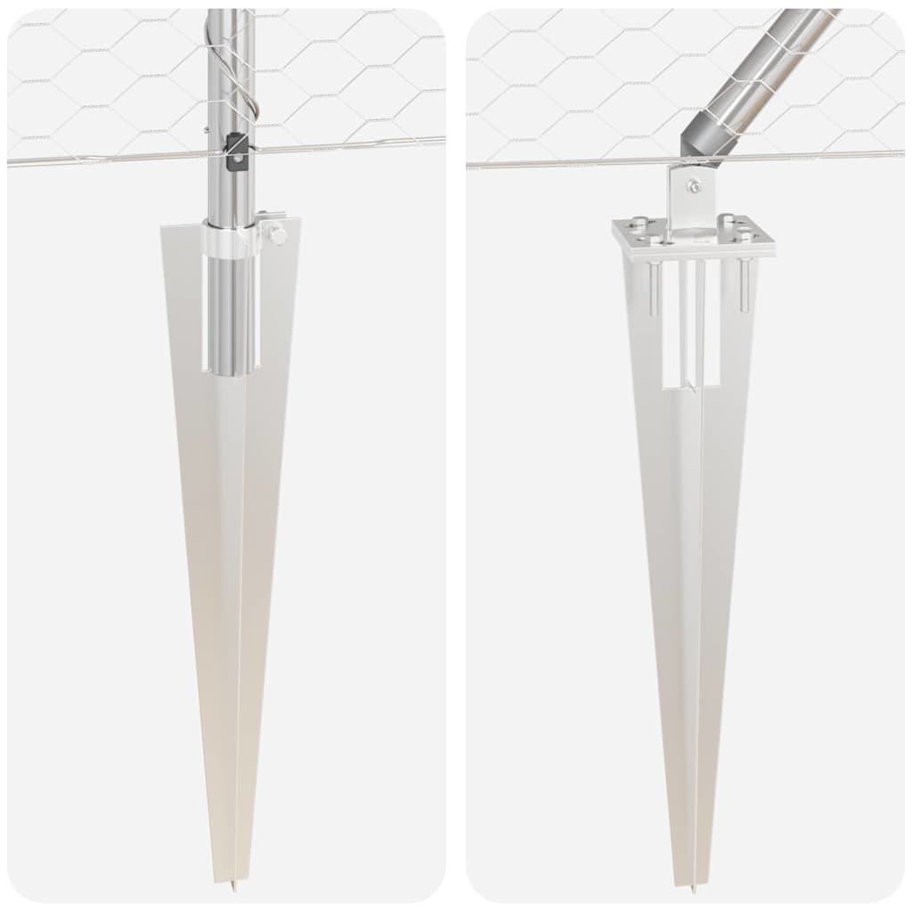 Zaunpfosten Silber 10 x 0,6 m (36 mm Netz) Stahl