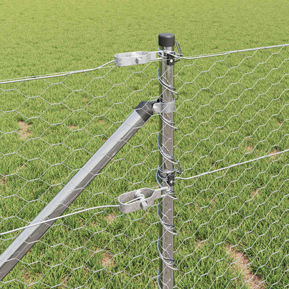 Zaunpfosten Silber 10 x 0,6 m (36 mm Netz) Stahl