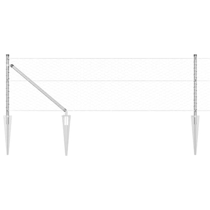 Zaunpfosten Silber 10 x 0,6 m (36 mm Netz) Stahl