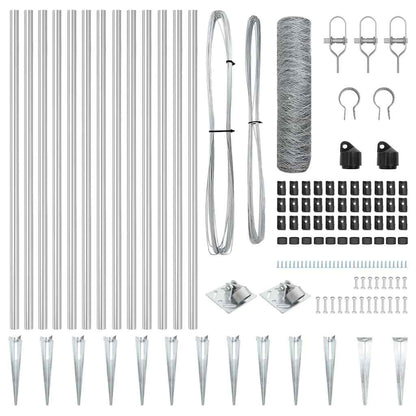 Zaunpfosten Silber 25 x 0,4 m (50 mm Mesh) Stahl