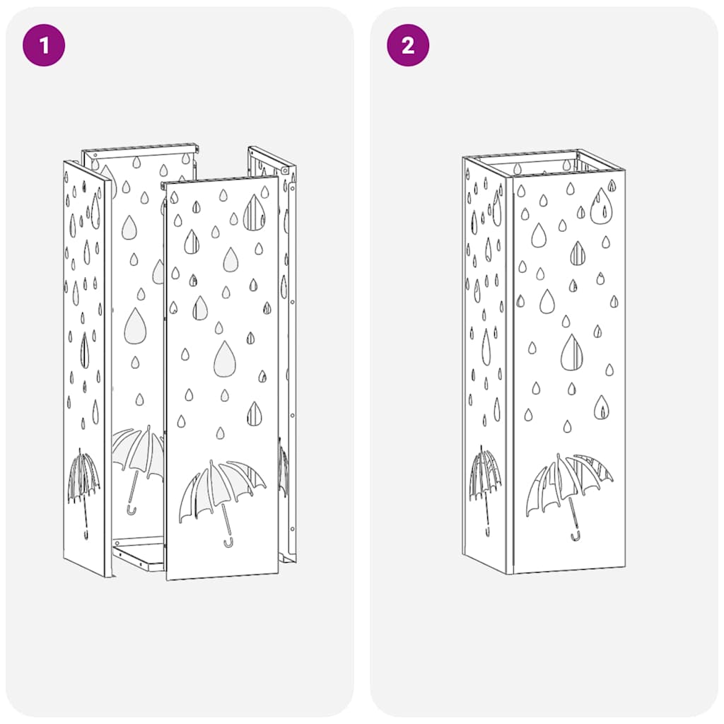 Sonnenschirmhalter mit Speicher Senf 15,5 x 15,5 x 49 cm Metall