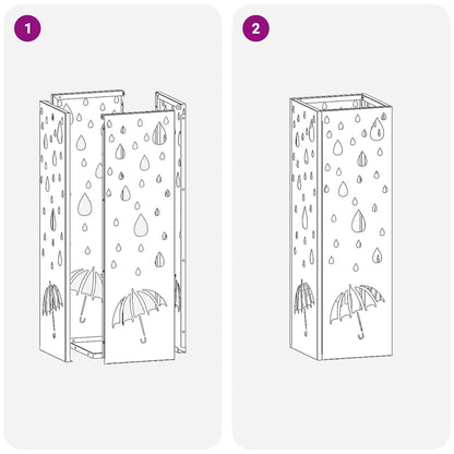 Sonnenschirmhalter mit Speicher Senf 15,5 x 15,5 x 49 cm Metall