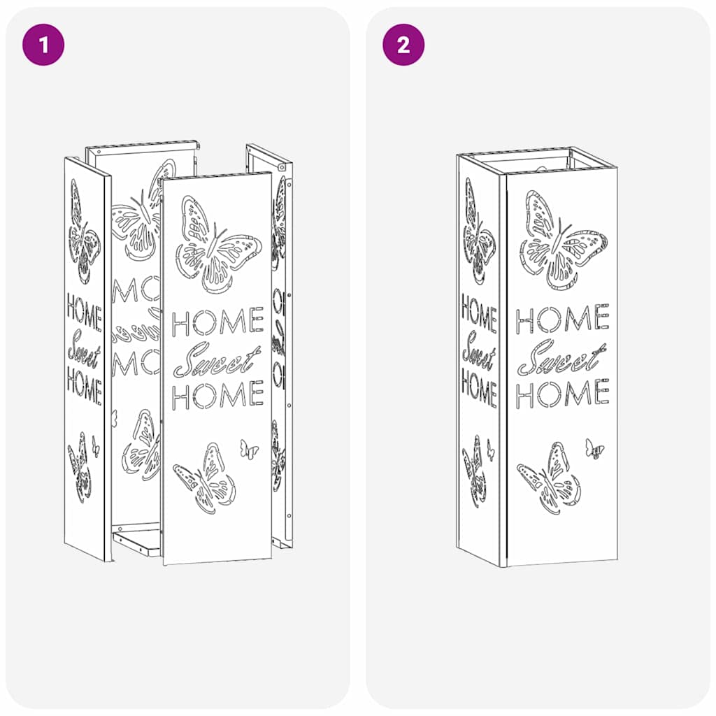 Sonnenschirmhalter mit Speicher Rosa 15,5 x 15,5 x 49 cm Metall