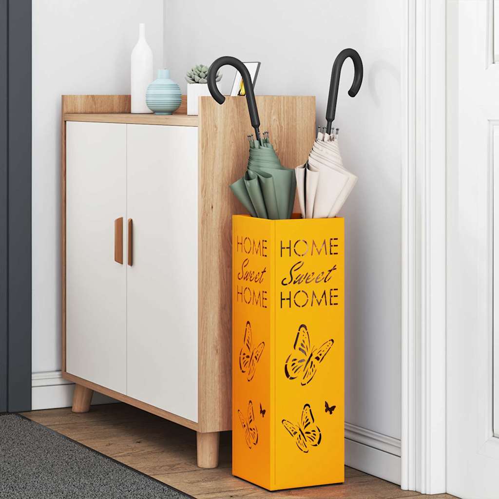 Sonnenschirmhalter mit Speicher Senf 15,5 x 15,5 x 49 cm Metall