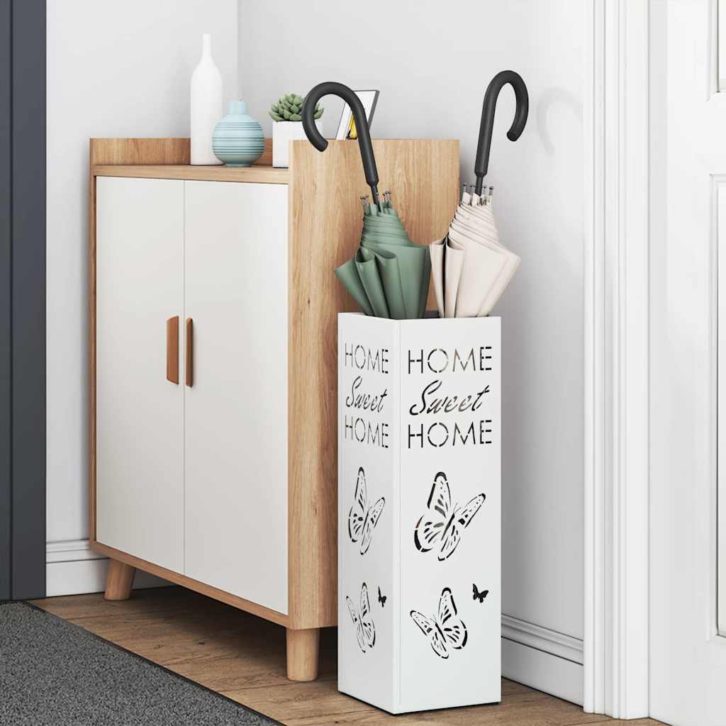 Sonnenschirmhalter mit Speicher Weiß 15,5 x 15,5 x 49 cm Metall