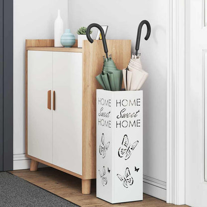 Sonnenschirmhalter mit Speicher Weiß 15,5 x 15,5 x 49 cm Metall