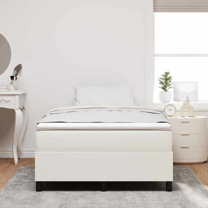 Boxspringbett Creme und Weiß 120 x 200 cm Cordstoff