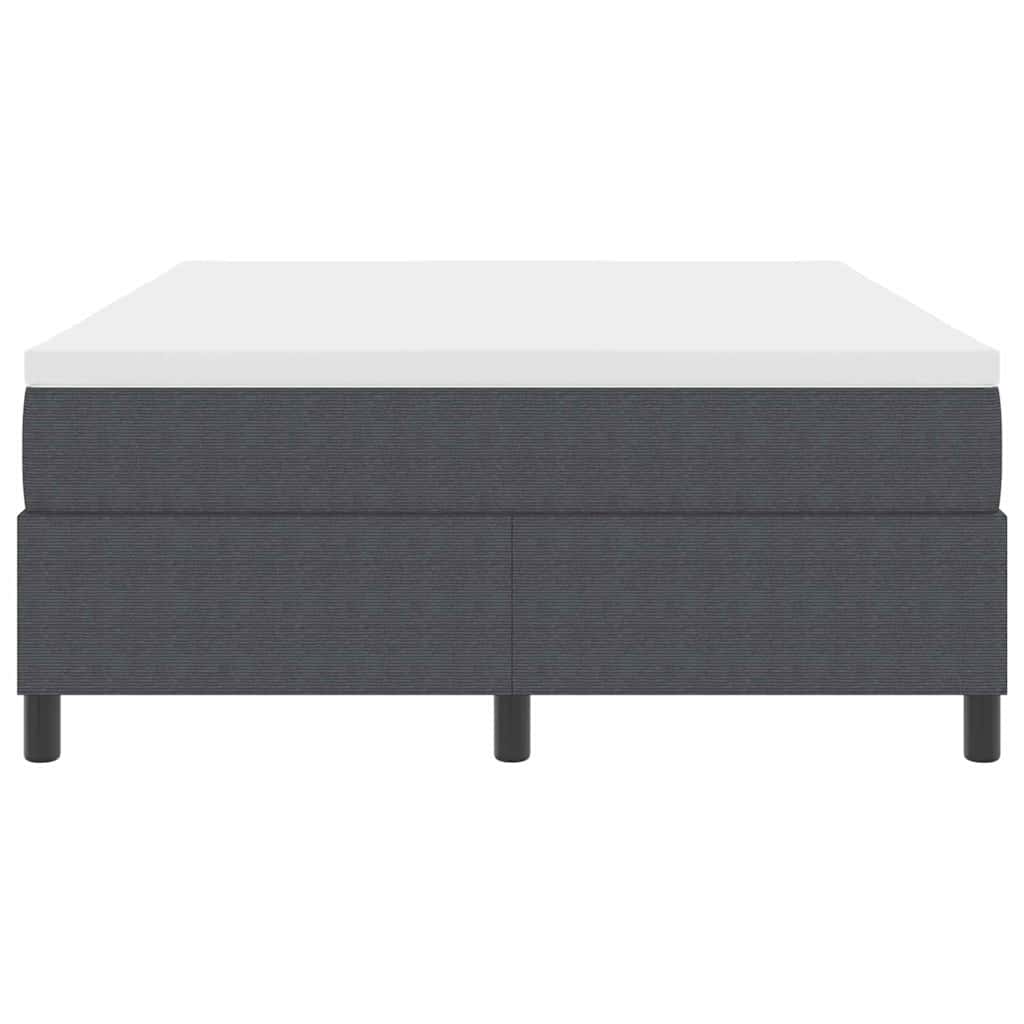 Boxspringbett Dunkelgrau und Weiß 140 x 200 cm Cordstoff