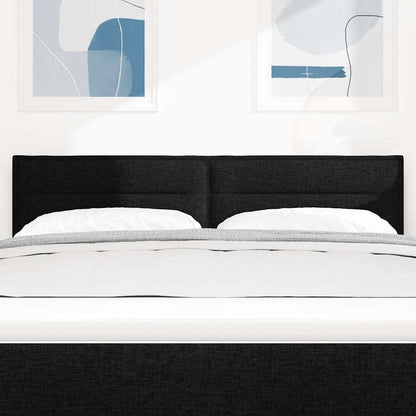 LED Kopfteil mit LED-Lichtleisten Schwarz 160 cm Polyester