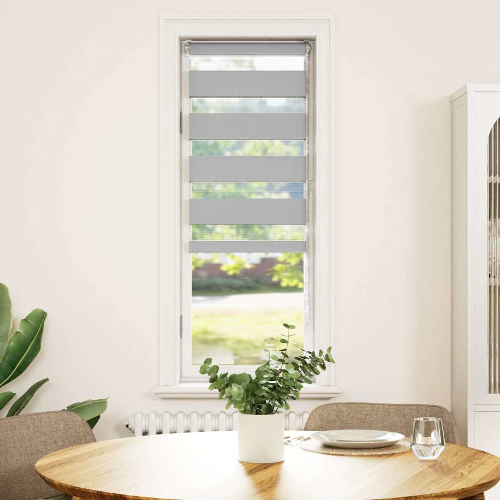 Doppelrollo Hellgrau 40x150 cm Stoffbreite 35,9 cm Polyester