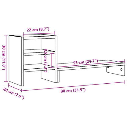 Monitorständer mit Schreibtisch-Organizer Sonoma-Eiche