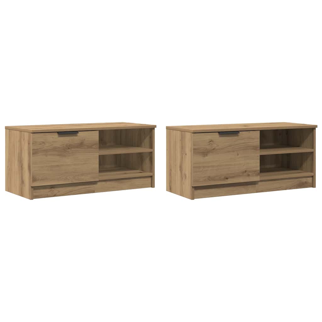 TV-Schränke 2 Stk. Artisan-Eiche 80x35x36,5cm Holzwerkstoff