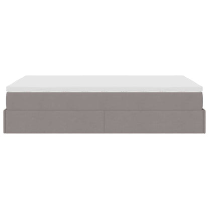 Ottoman-Bett mit Matratze Taupe 120x200 cm Stoff