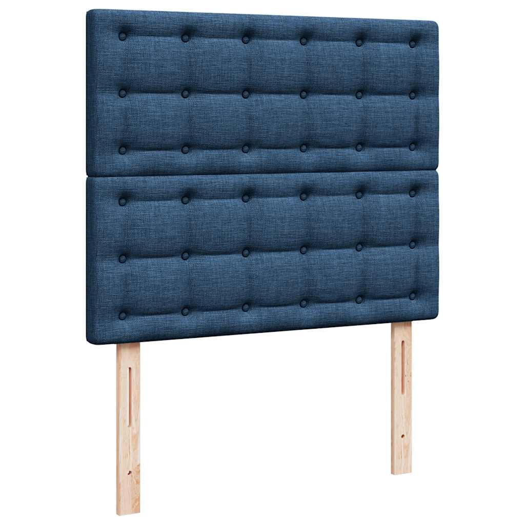 Ottoman-Bett mit Matratze & LEDs Blau 120x190 cm Stoff