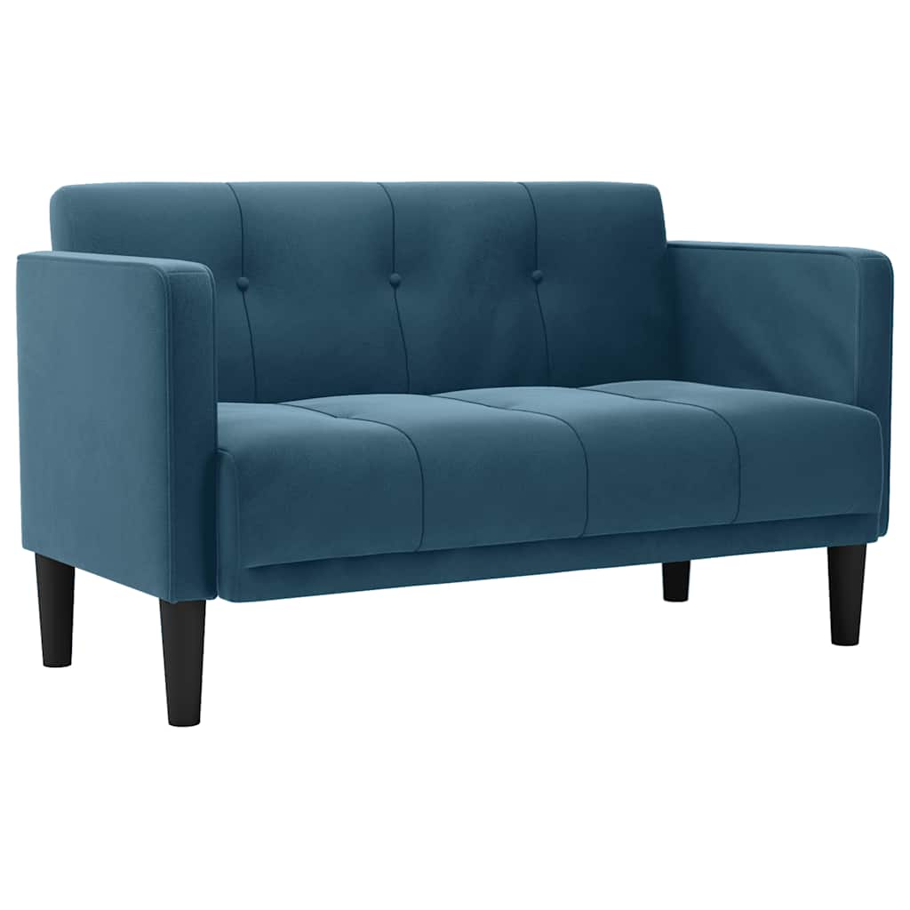Zweisitzer-Sofa Blau 111 cm Samt