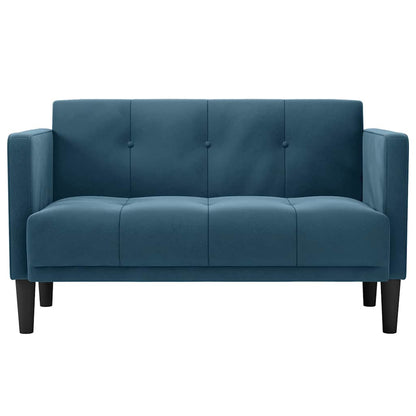 Zweisitzer-Sofa Blau 111 cm Samt