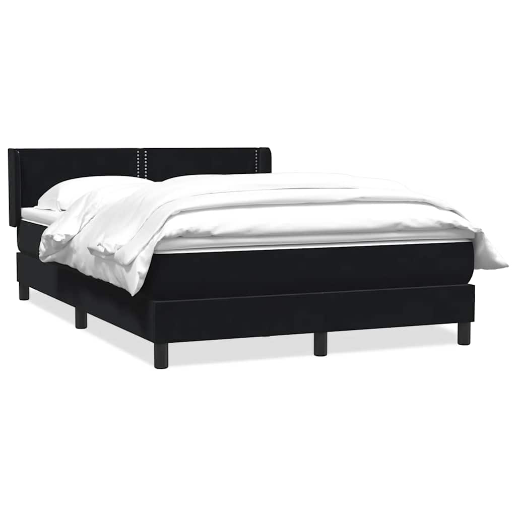 Boxspringbett mit Matratze Schwarz 160x220 cm Samt