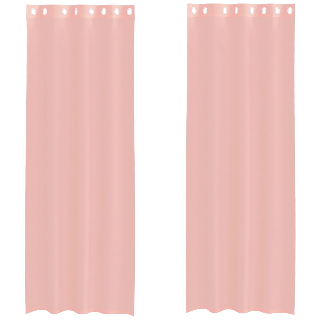 Voile Vorhänge mit Ösen 2 Stk. Rosa 140x260 cm