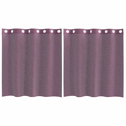 Voile Vorhänge mit Ösen 2 Stk. Lila 140x140 cm