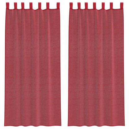 Voile Vorhänge mit Schlaufen 2 Stk. Weinrot 140x245 cm