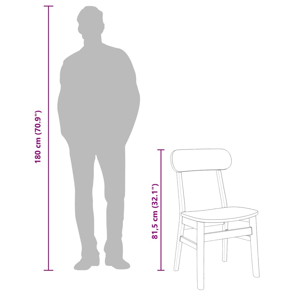 Esszimmerstühle 2 Stk. Massivholz Gummibaum