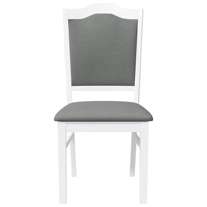 Esszimmerstühle mit Kissen 2 Stk. Weiß Massivholz Gummibaum