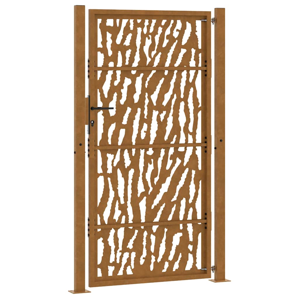 Gartentor 100x200 cm Verwitterungsstahl Trace-Design