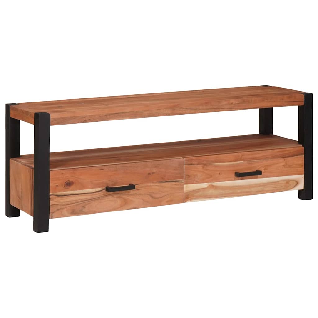 TV-Schränk mit Regal Braun 110 x 30 x 40 cm Massivholz Akazie