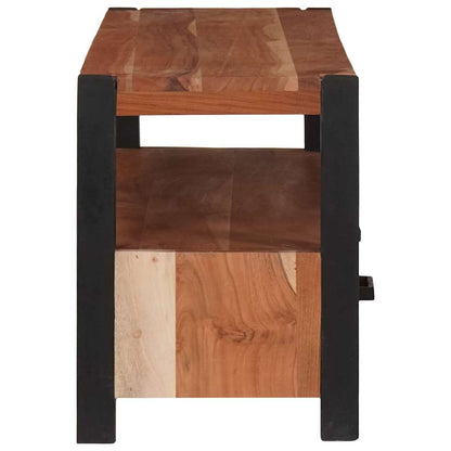 TV-Schränk mit Regal Braun 110 x 30 x 40 cm Massivholz Akazie